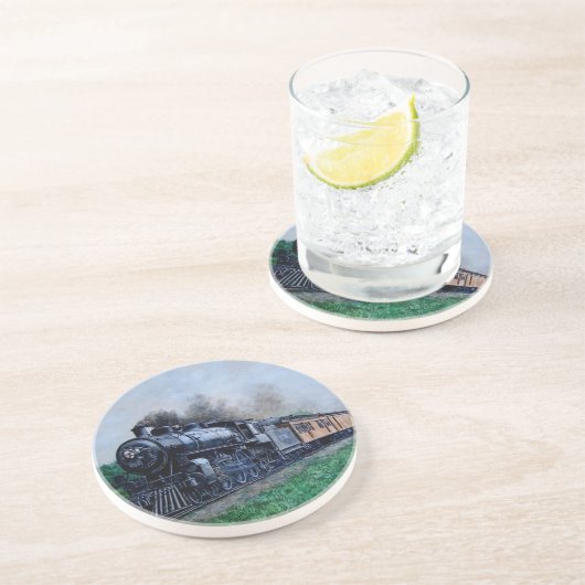 Dampf-Zug-Untersetzer Sandstein Untersetzer (Seite)