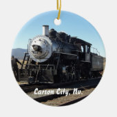 Dampf-Zug-Verzierung Carson City, Nevada Keramik Ornament (Vorne)