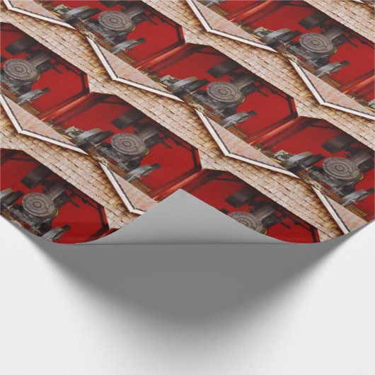 Dampfantrieb Antique Tracter Geschenkpapier (Ecke)