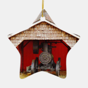 Dampfantrieb Antique Tracter Keramikornament