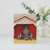 Dampfantrieb Antique Tracter Postkarte (Stehend Vorderseite)