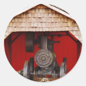 Dampfantrieb Antique Tracter Runder Aufkleber (Vorderseite)