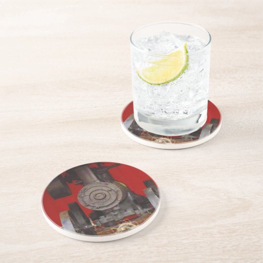 Dampfantrieb Antique Tracter Sandstein Untersetzer (Seite)