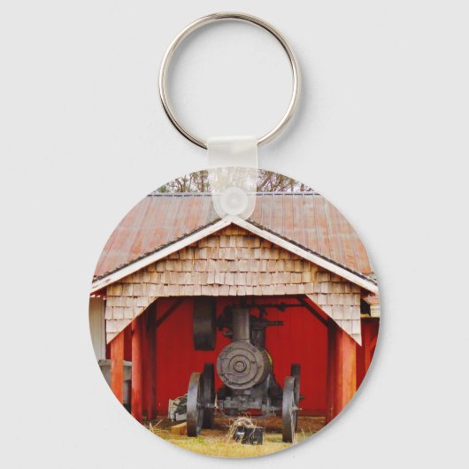 Dampfantrieb Antique Tracter Schlüsselanhänger (Vorderseite)