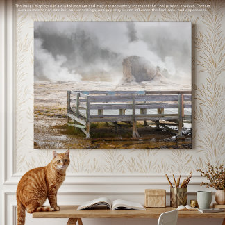 Dampfbad Schönheit: Ein Yellowstone Geyser Eruptio Leinwanddruck