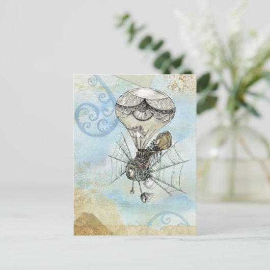 Dampfballon Postkarte (Stehend Vorderseite)