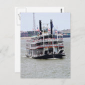 Dampfboot auf dem Mississippi Postkarte (Vorne/Hinten)