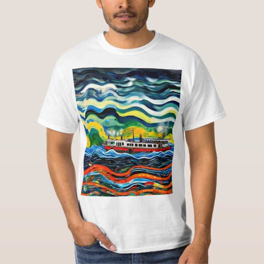 Dampfboot im Sturm 5 T-Shirt (Vorderseite)
