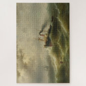 Dampfboot in einem Sturm an der Nordsee Puzzle (Vertikal)