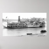 Dampfboot 'Island Queen' 1906 BW Poster (Vorne)