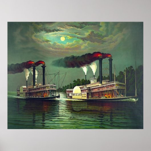 Dampfboot Race 1883 Poster (Vorne)