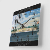 Dampfboot Vanderbilt 1847 Quadratische Wanduhr (Winkel)