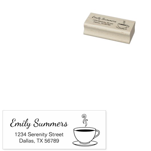 Dampfcup der Kaffeeadresse Gummistempel (Stempel)