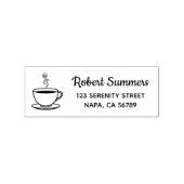 Dampfcup der Kaffeeadresse Gummistempel (Prägung)