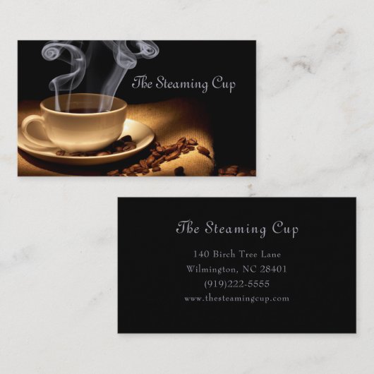 Dampfcup des Kaffees Visitenkarte (Vorne/Hinten)
