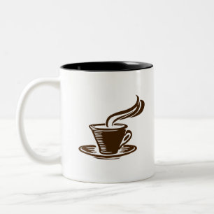 Dampfcup des Kaffees Zweifarbige Tasse