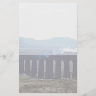 Dämpfen Sie Zug "grünen Pfeil" auf Ribblehead Briefpapier