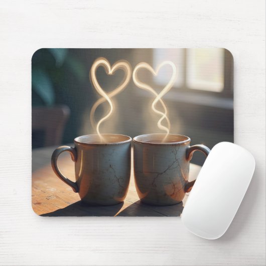 Dampfende Kaffeebecher mit Herzform Mousepad (Mit Mouse)