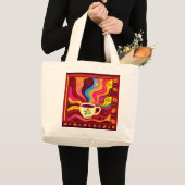 Dampfende Kaffeetasse Muster Jumbo Stoffbeutel (Vorderseite (Produkt))