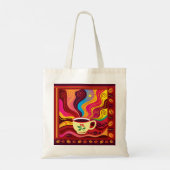 Dampfende Kaffeetasse Muster Tragetasche (Rückseite)