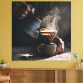 Dampfende Keramik Pour Over Leinwanddruck (Insitu (Wohnzimmer))