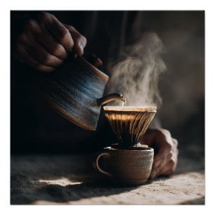 Dampfende Keramik Pour Over Poster