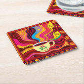 Dampfende Tasse Kaffee Muster Rechteckiger Pappuntersetzer (angewinkelt)