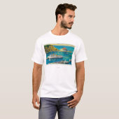 Dampfer Catalina und Avalon am Pier und Kasino T-Shirt (Vorne ganz)