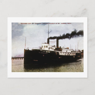 Dampfer City of Chicago, Hafen St Joseph Michigan Postkarte