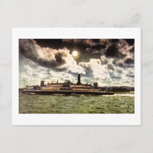 Dampfer in der Bucht von San Francisco Postkarte