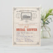 Dampfer-Kreuzfahrt-Karten-Einladungs-Brautparty Einladung (Stehend Vorderseite)