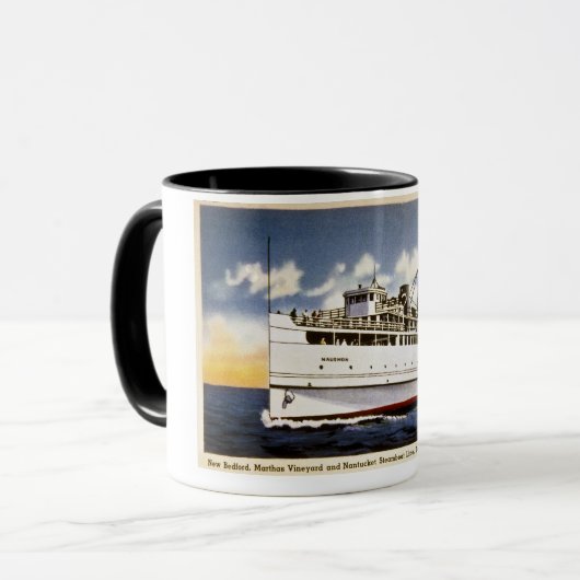 Dampfer Naushon, Nantucket Steamboat-Linie, Mass. Tasse (Vorderseite Links)