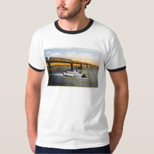 Dampfer passiert Brücke, Ohio River, Cairo, Illino T-Shirt