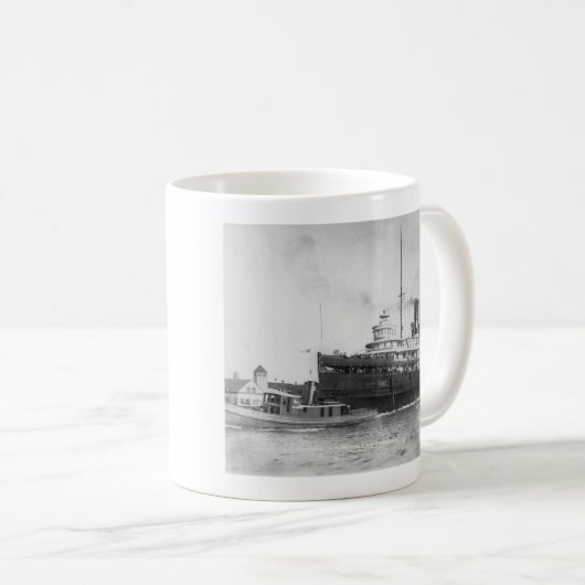 Dampfer-Stadt von Cleveland Kaffeetasse (VorderseiteRechts)