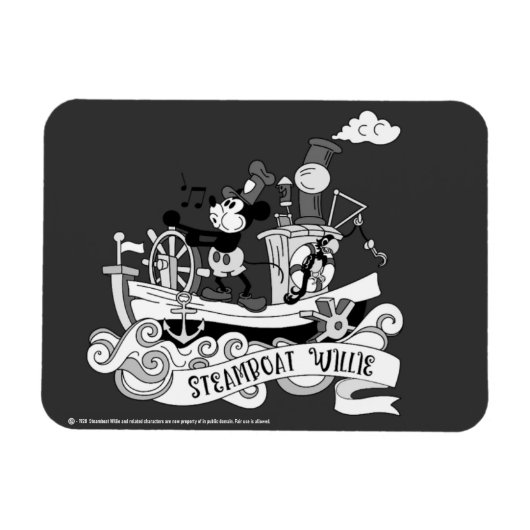 Dampfer Willie Retro Magnet (Horizontal)