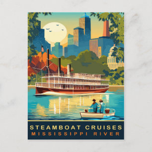 Dampferkreuzfahrten, Mississippi River, Reise Postkarte
