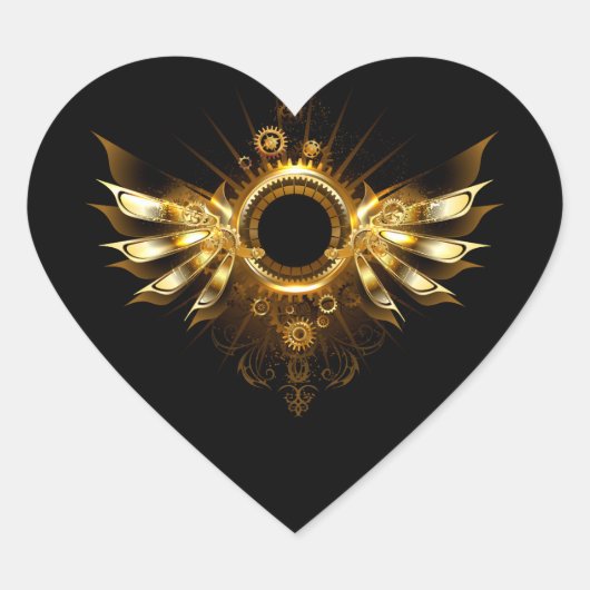 Dampfflügel Herz-Aufkleber (Vorderseite)