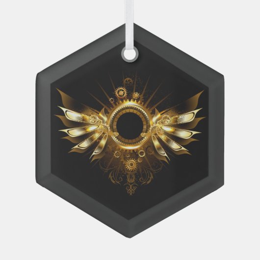 Dampfflügel Ornament Aus Glas (Vorderseite)