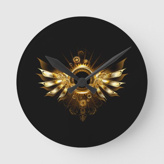 Dampfflügel Runde Wanduhr (Vorderseite)