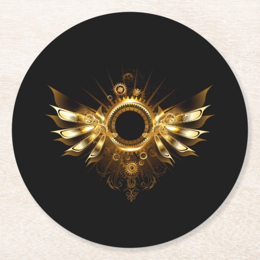 Dampfflügel Runder Pappuntersetzer (Vorderseite)