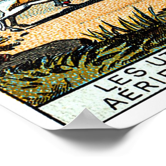 Dampfflugmaschinen, Vintage Illustration Poster (Ecke)