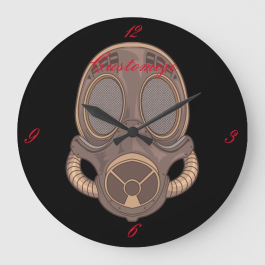 Dampfgas-Maske Thunder_Cove Große Wanduhr (Vorderseite)