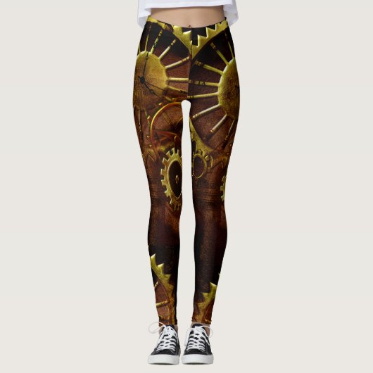 Dampfgestänge und Rohre, die die Lichter aufreißen Leggings (Vorderseite)