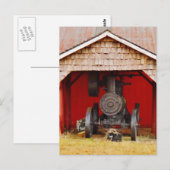 Dampfgetriebene Antiquität Schlepper Postkarte (Vorne/Hinten)