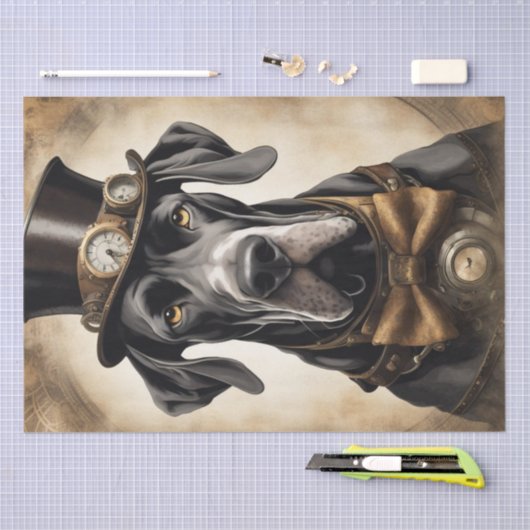 Dampfgetriebene Elegance: Großes Getane in Steampu Seidenpapier (Handwerk)