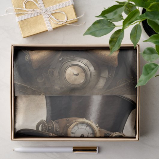 Dampfgetriebene Elegance: Großes Getane in Steampu Seidenpapier (Geschenk)