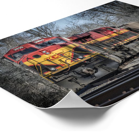 Dampfgetriebene Reise: Antike Zugkunst Poster (Ecke)