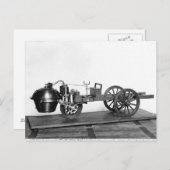 Dampfgetriebenes Auto erfunden Postkarte (Vorne/Hinten)