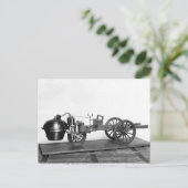 Dampfgetriebenes Auto erfunden Postkarte (Stehend Vorderseite)