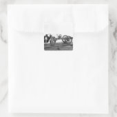 Dampfgetriebenes Auto erfunden Quadratischer Aufkleber (Tasche)